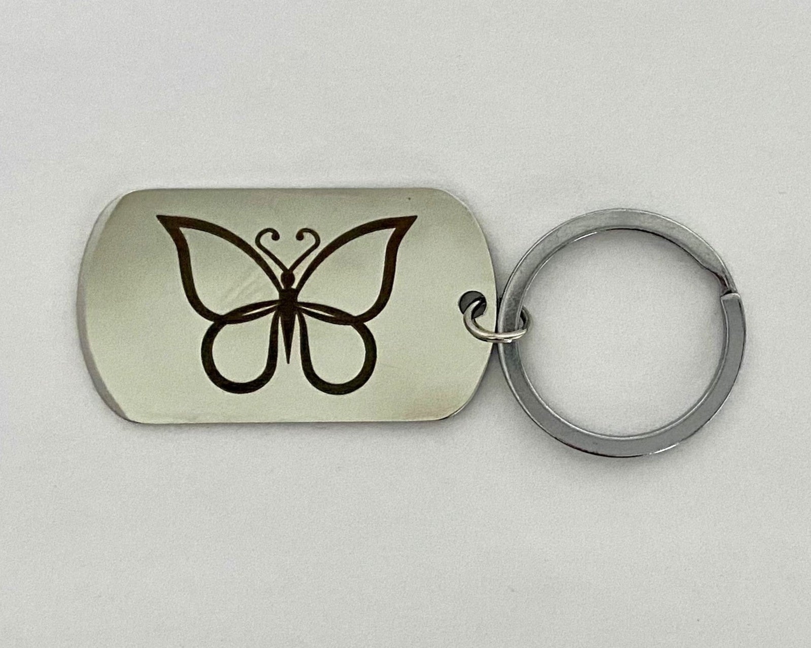 Butterfly Keychain with Custom Text Engraving
