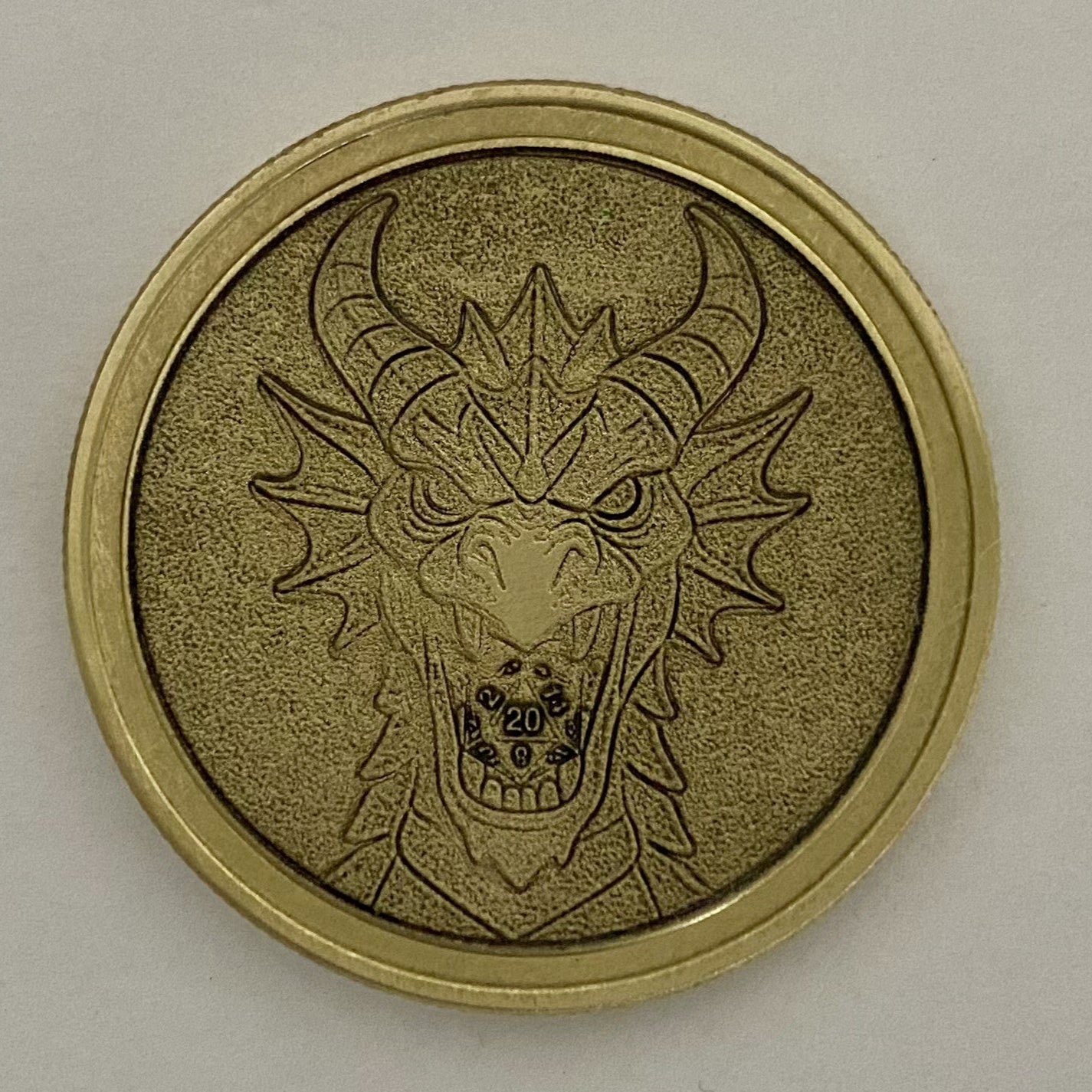 Dragon on brass coin