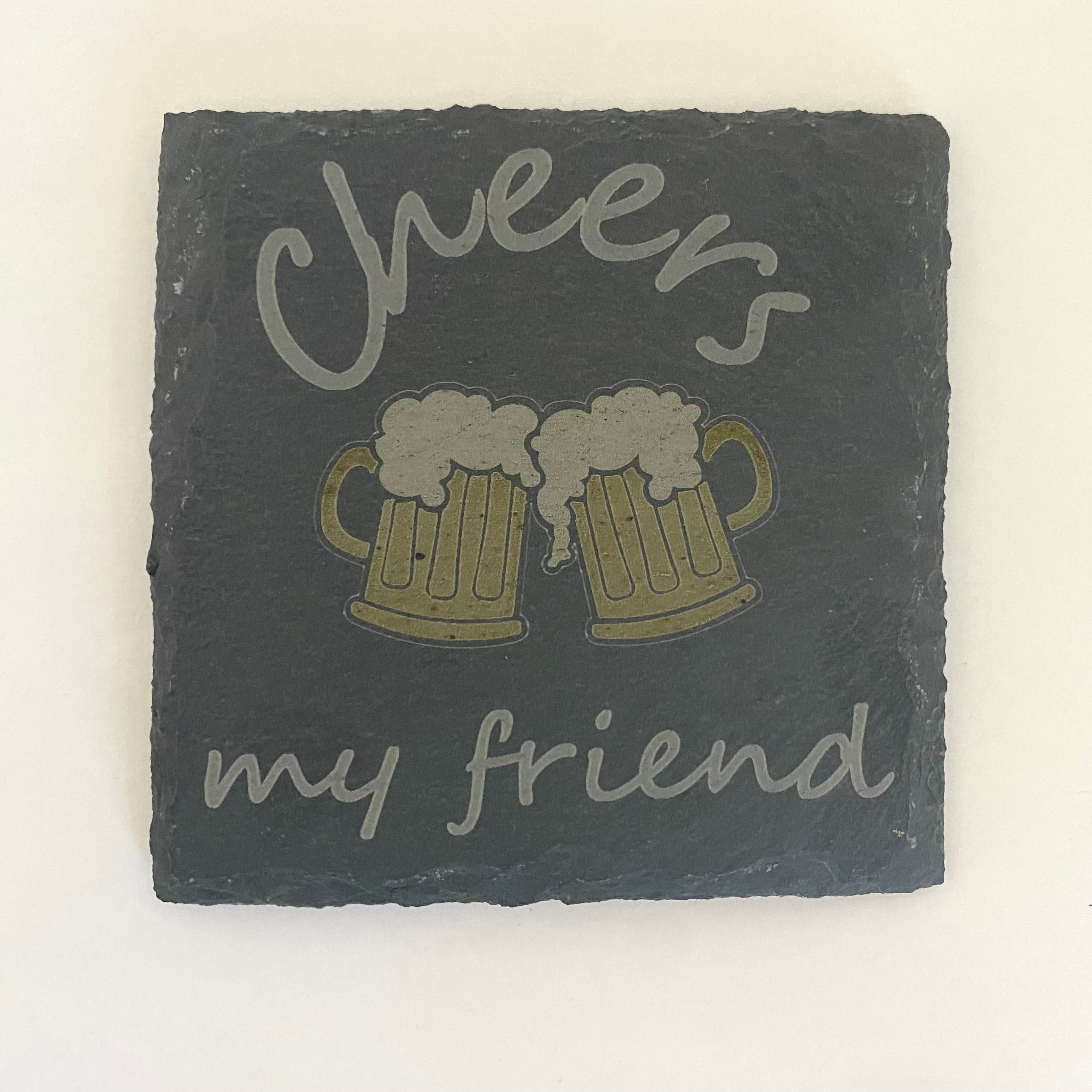 Coaster with gold engraving
